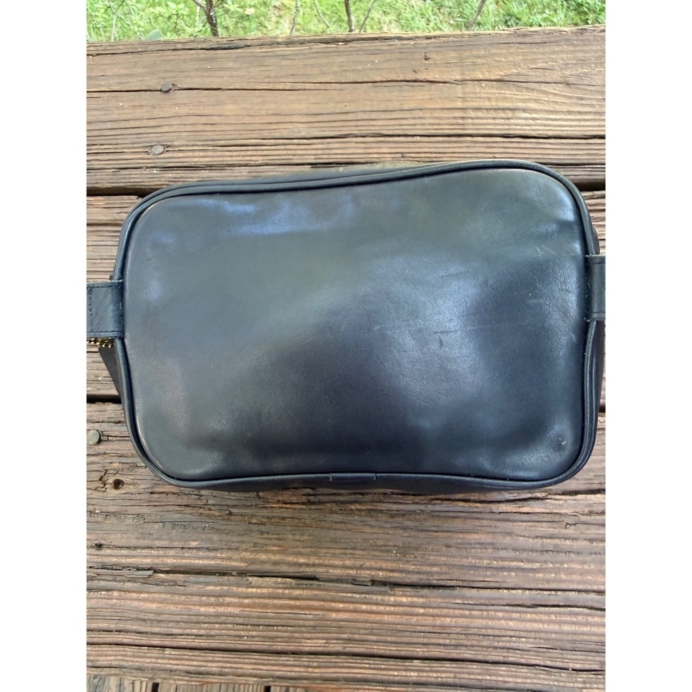 Rare Vintage Coach Black Leather Belt Bag Waist Pack Turnlock Brass Hardware - Picture 10 of 16